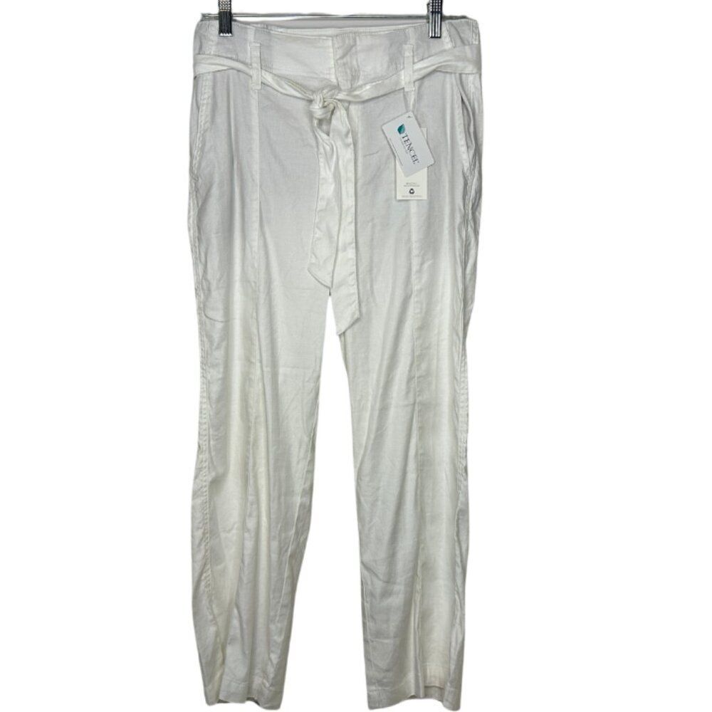 Level 99 White Linen Blend Pants | Evereve NWT